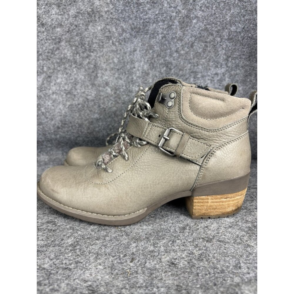 Merrell Ankle Boots Womens Size 7.5 Gray Waterproof Lace Up Faux Fur‎ J003882